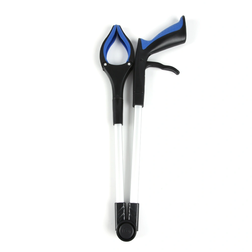 Blue Foldable Long Pick Up Reacher Grabber Helping Hand Tool for Elderly Pregnant Women