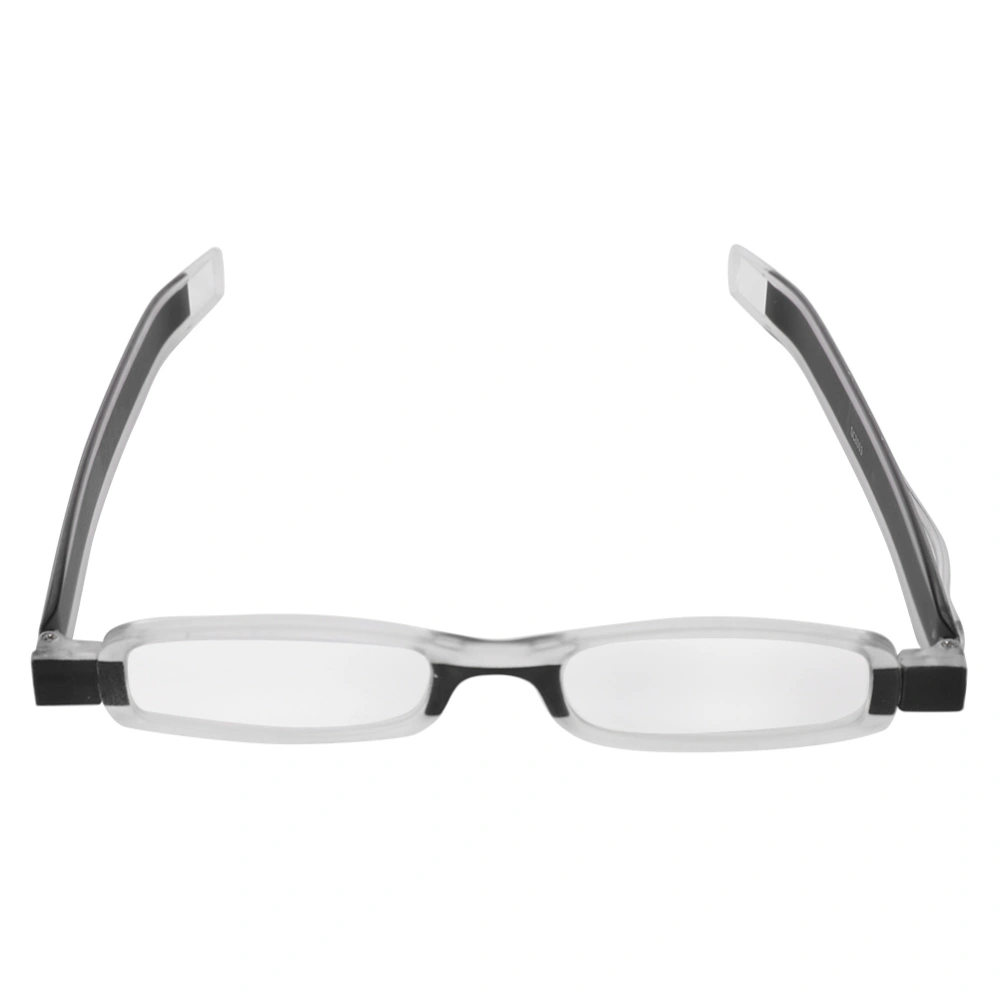 360 Degrees Rotational Folding Dual Color Frame Portable Reading Glasses for ElderTR90 250 Degrees Black