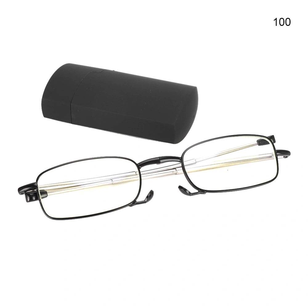 Reading Glasses Visual Fatigue Relief High Definition Presbyopic Glasses with Case(Male +100 )