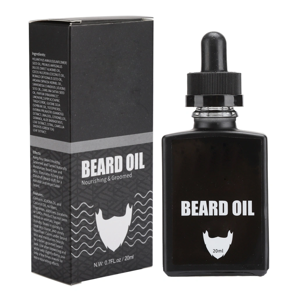 20ml Men Pure Plant Face Beard Oil Hair Growth Nourishing Moisturizing Hair Care Oil20ml