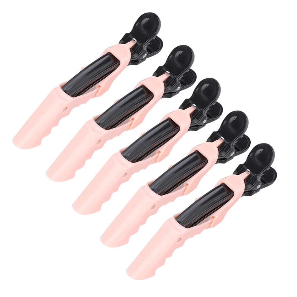 5pcs Hair Clips Clamps Holding Hair Section Claw Hairdressing Hair Styling AccessoriesBlack and Pink