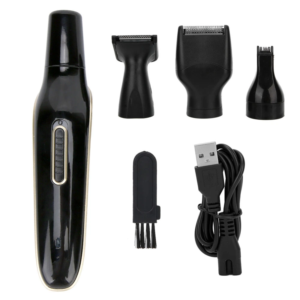 Multifunction 4 in 1 Electric Nose Hair Temples Beard Engraving Trimmer ShaverUSB Charging