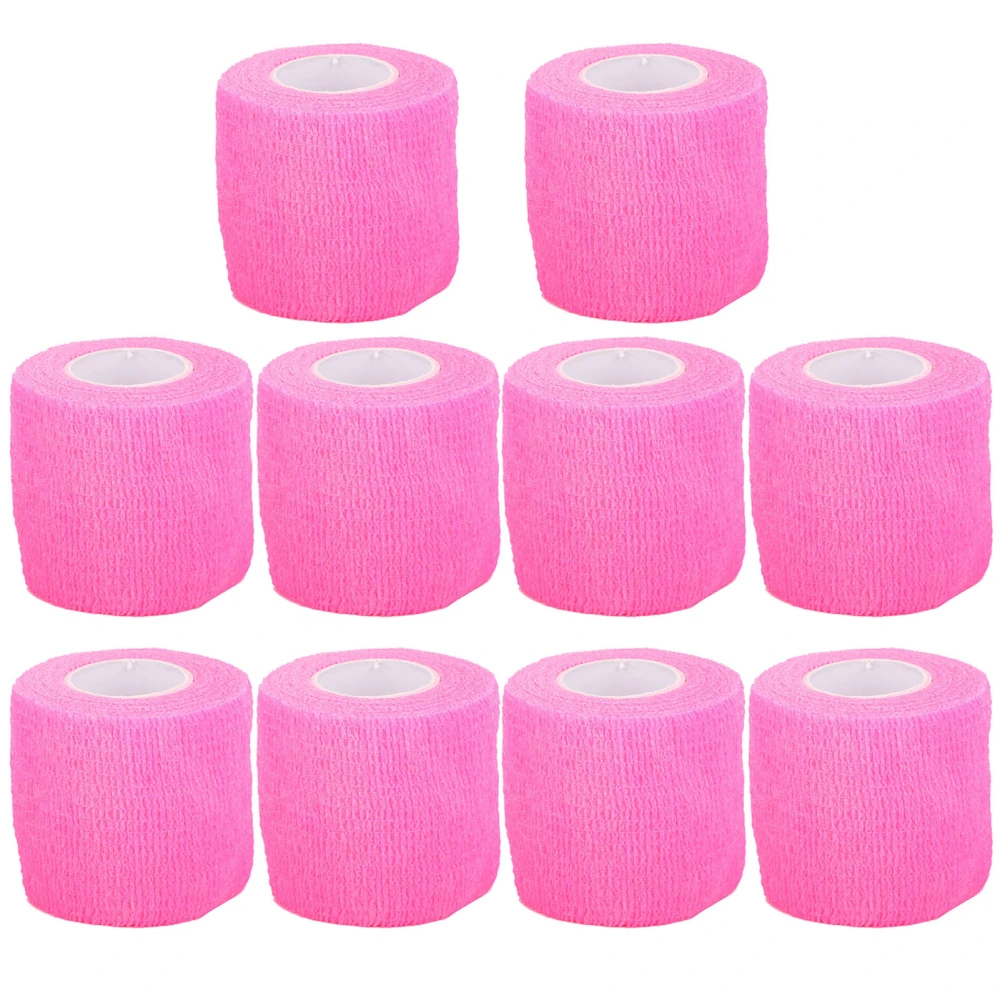 10pcs Self Adhesive Elastic Bandage Hand Leg Finger Wrap Gauze Health Care(Pink 5cm x 4.5m 2.0 x 177.2inch)