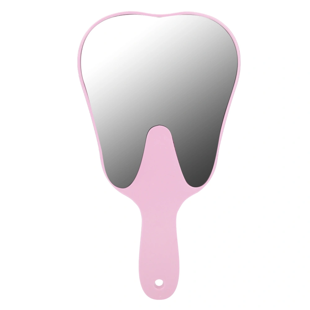 Tooth Shaped Mirror Cute Handle Dental Mirror Hand Mirror Dental AccessoryPink