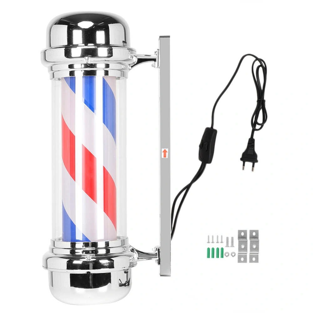 71cm/28.0inch Barber Shop Pole Red White Blue Rotating Light Stripe Sign Hair Salon LampEU Plug 220V