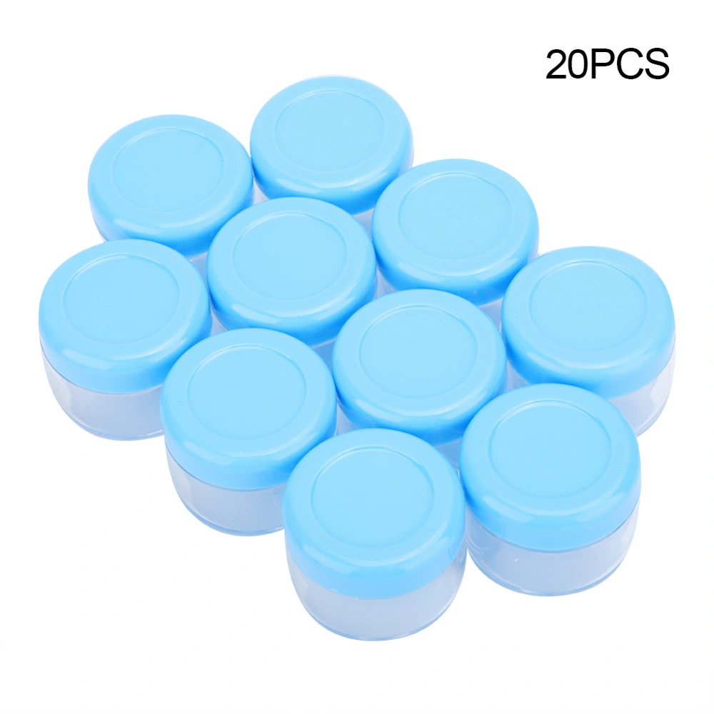 20pcs Empty Cream Bottle Jar Refillable DIY Skin Moisturizing Gel Container (15g/pc Blue Cap)