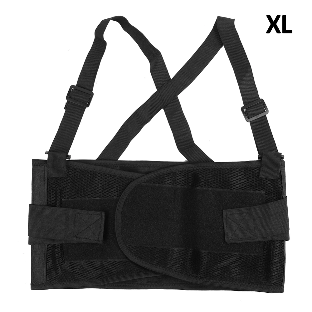 Adjustable Working Lumbar Spine Support Belt Anti Sprain Fixing Strap Waistband BlackBlack XL