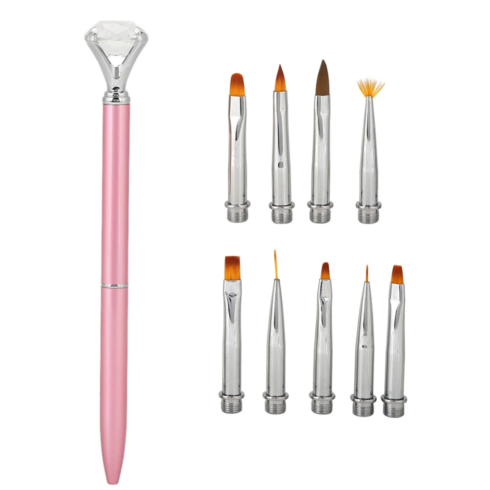 Multi Functional Detachable UV Gel Pen Nail Painting Drawing Pen Nail Dotting Brush(Pink )