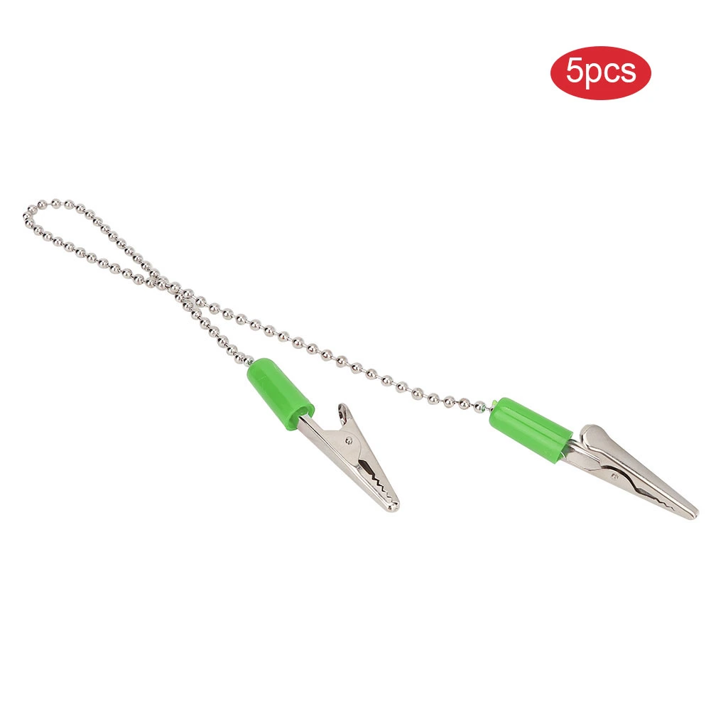 5pcs Dental Lab Bib Clip Napkin Holder with Flexible Steel Ball Chain Dentist SuppliesGreen