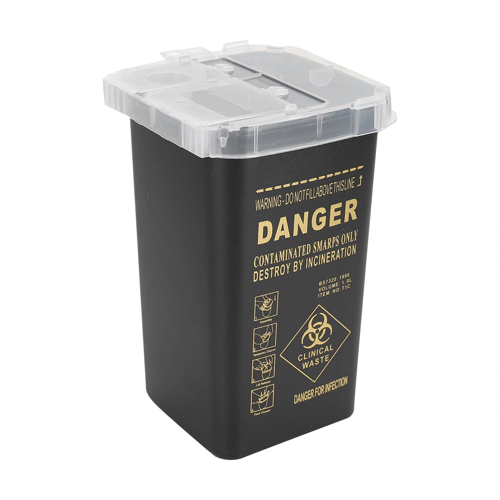 Plastic Disposable Blade Cutter Tattoo Needle Container Collector Waste BoxBlack
