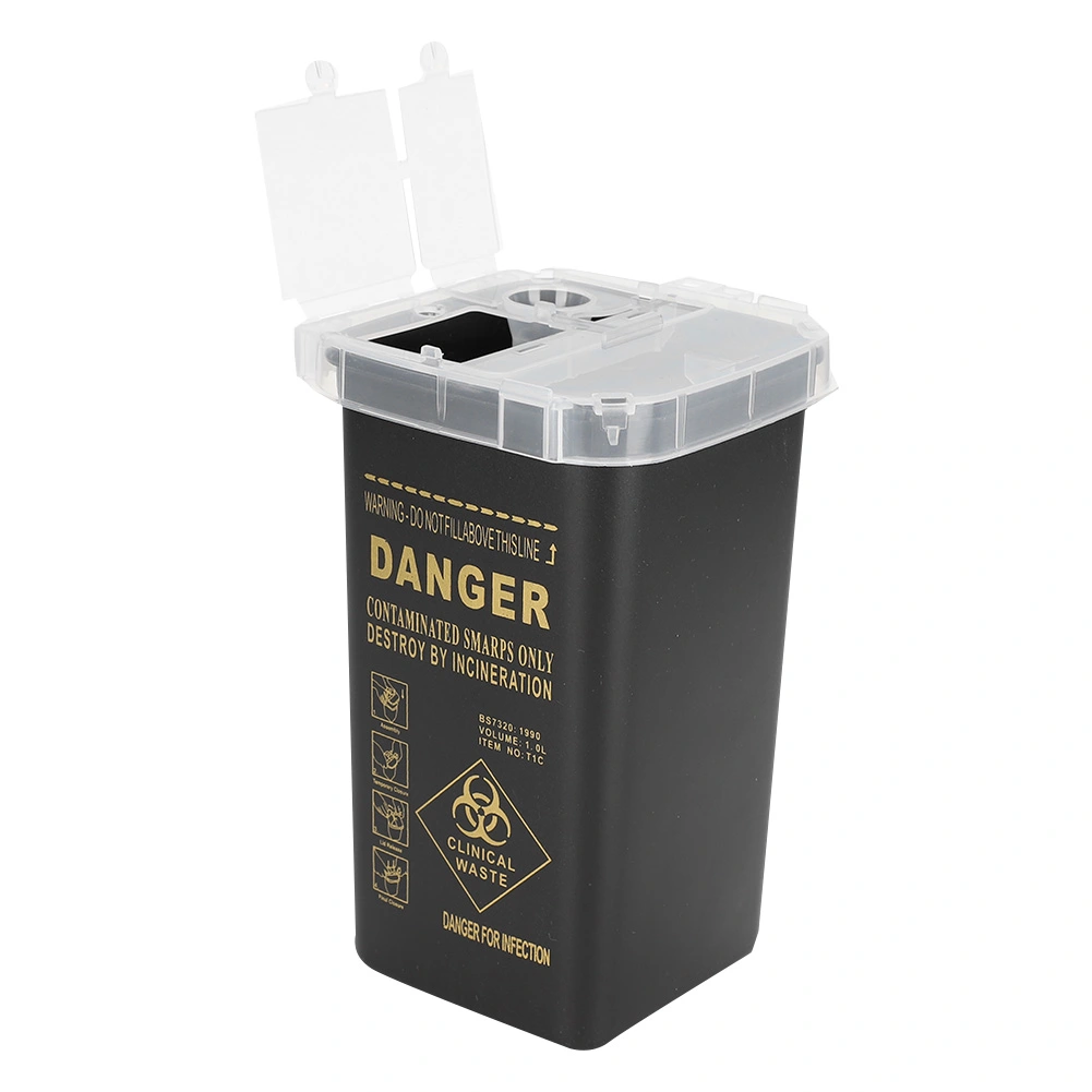 Plastic Disposable Blade Cutter Tattoo Needle Container Collector Waste BoxBlack