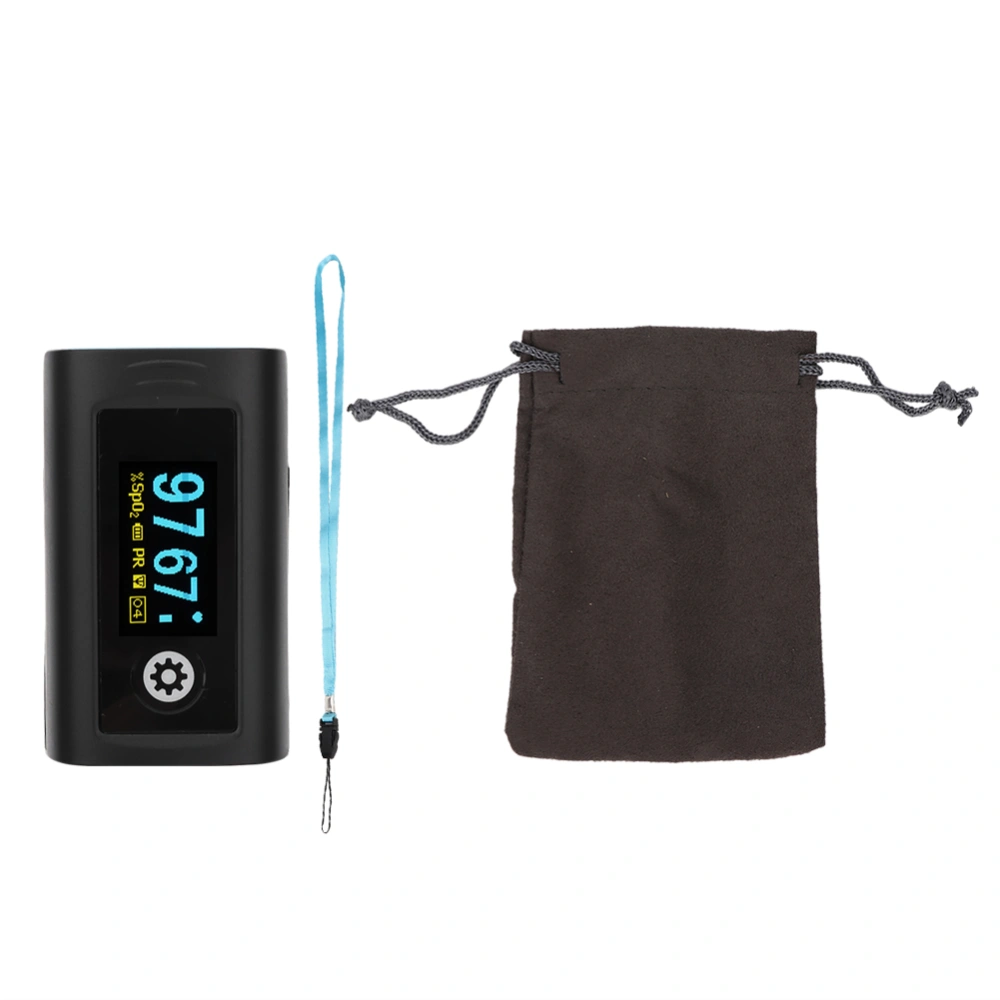 Portable Fingertip Pulse Oximeter Blood Oxygen Saturation Monitor SPO2 MeasurementBlack Blue