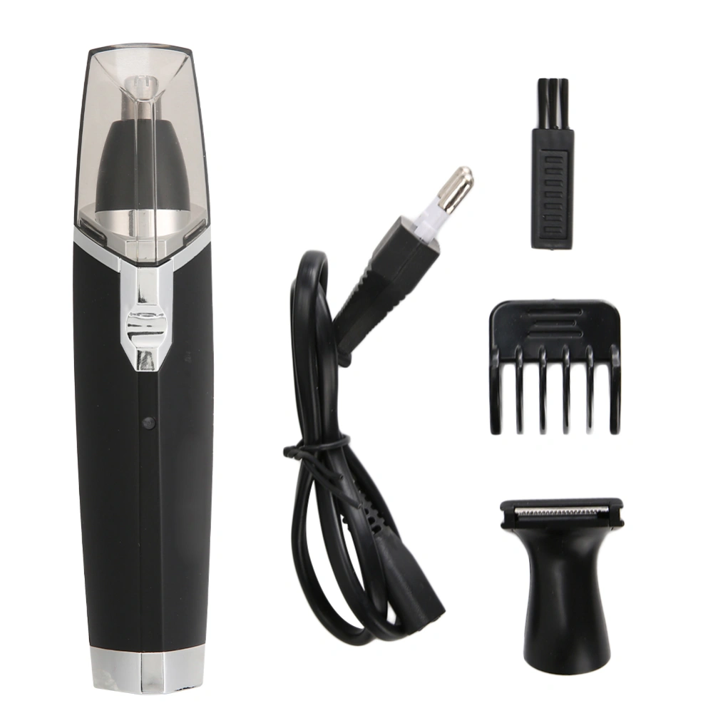 2 in 1 Multi Functional Electric Nose Hair Trimmer Sideburns Cutter Trimming Machine EU Plug 220-240V Black(Black )