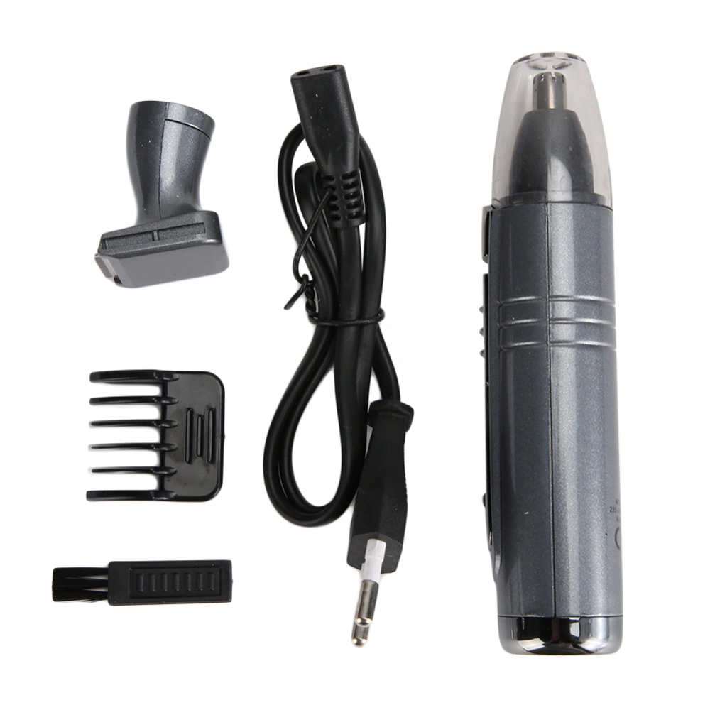 Rechargeable Electric Hair Trimmer Nose Hair Temples Remover Shaver EU Plug 220-240VDark Grey