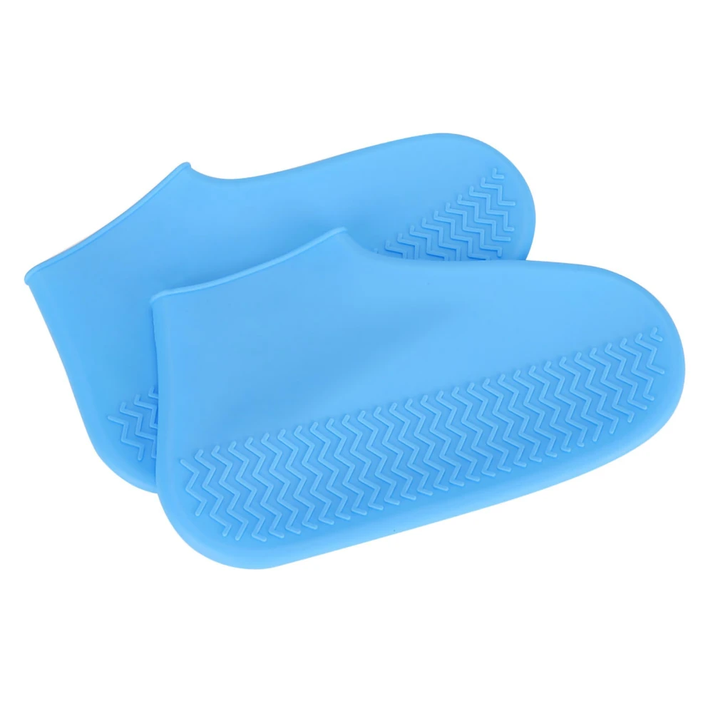 Silicone Waterproof Shoes Cover Outdoor Activity Reusable Non slip Shoes Protector Blue(Blue M)