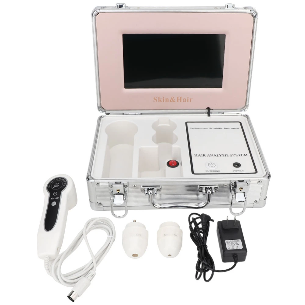 9inch White Box Type Scalp Hair Follicle Analyser Machine Facial Skin Health Detector 100-240V(US Plug )