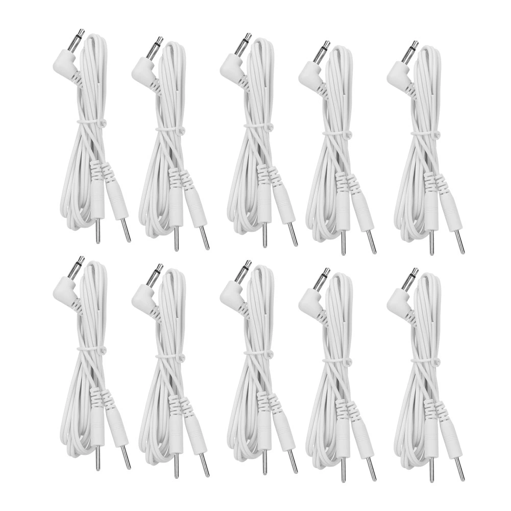 10pcs DC 3.5mm Pin Type Electrode Lead Wires Cable for TENS Unit Physiotherapy Machine2-In-1Pin