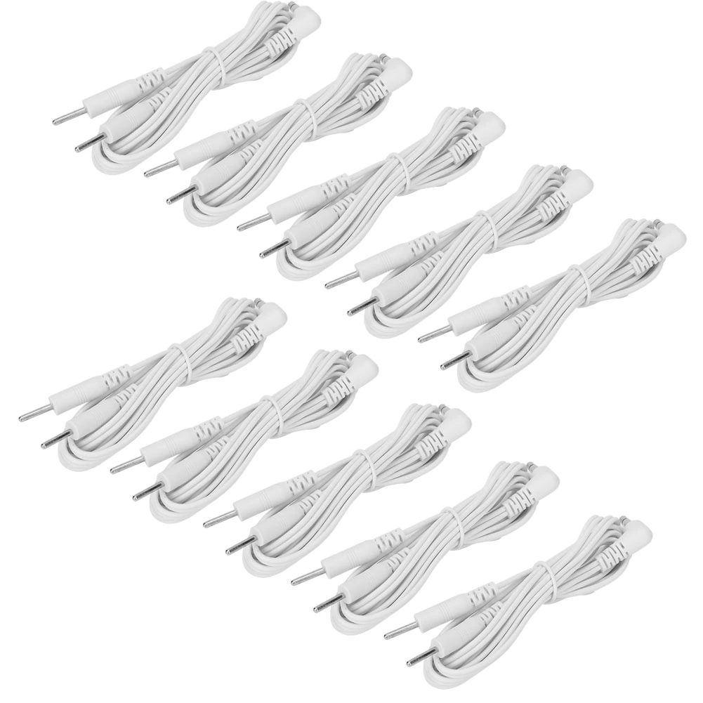 10pcs DC 3.5mm Pin Type Electrode Lead Wires Cable for TENS Unit Physiotherapy Machine2-In-1Pin