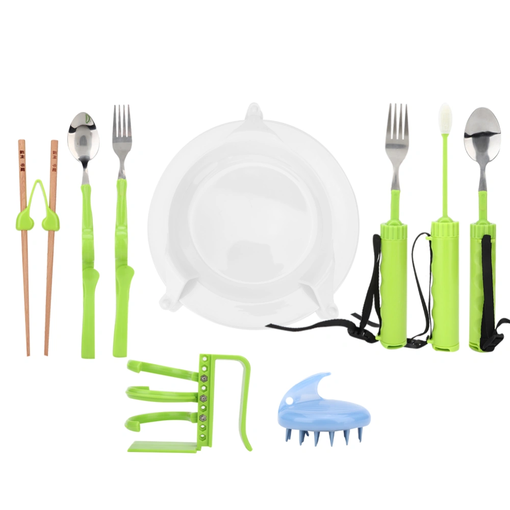 9pcs / set Auxiliary Tableware Eating Equipment for Stroke Hemiplegia Patients Disabilities Elderly