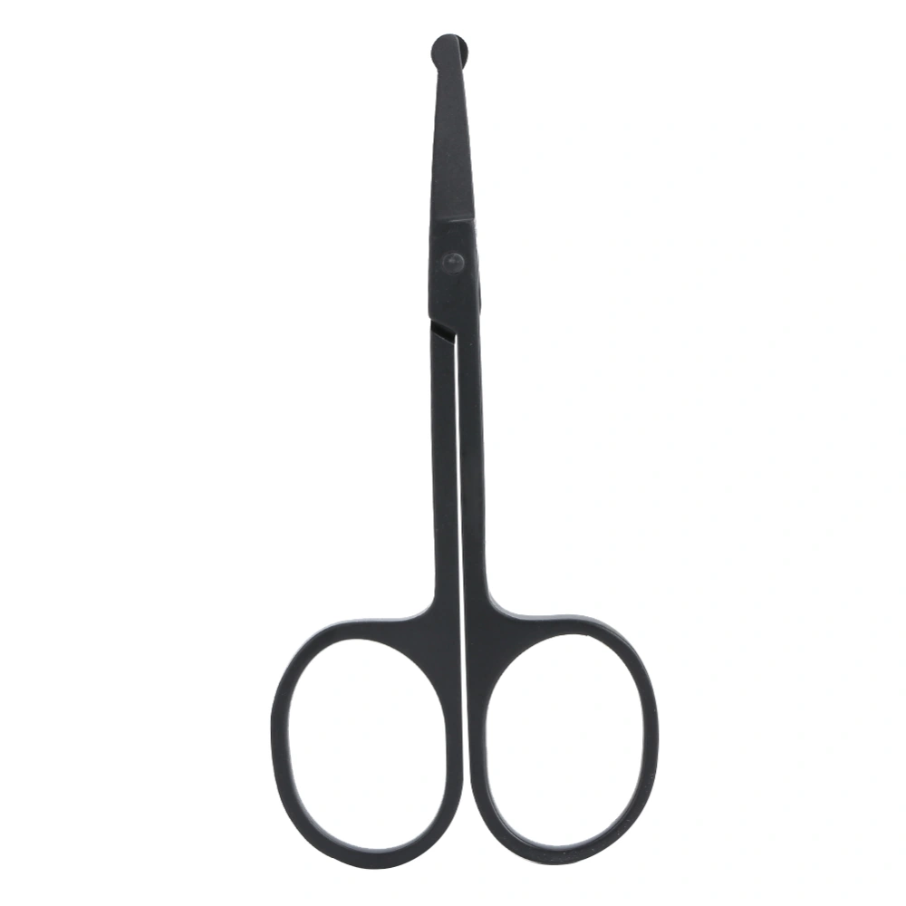 Black Stainless Steel Scissor Eyebrows Nose Hair Beard Scissor Beauty ToolNose Hair Scissor (Round Head)