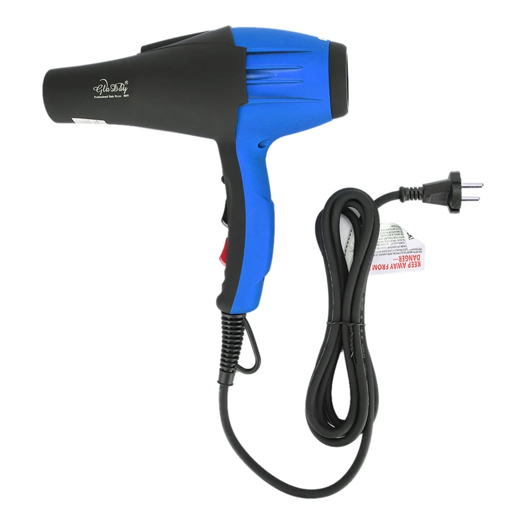 Professional 2400W Strong Power Hair Dryer Hairdressing Tool for Home Barber Shop Hair Salon EU Plug 220VBlack Blue