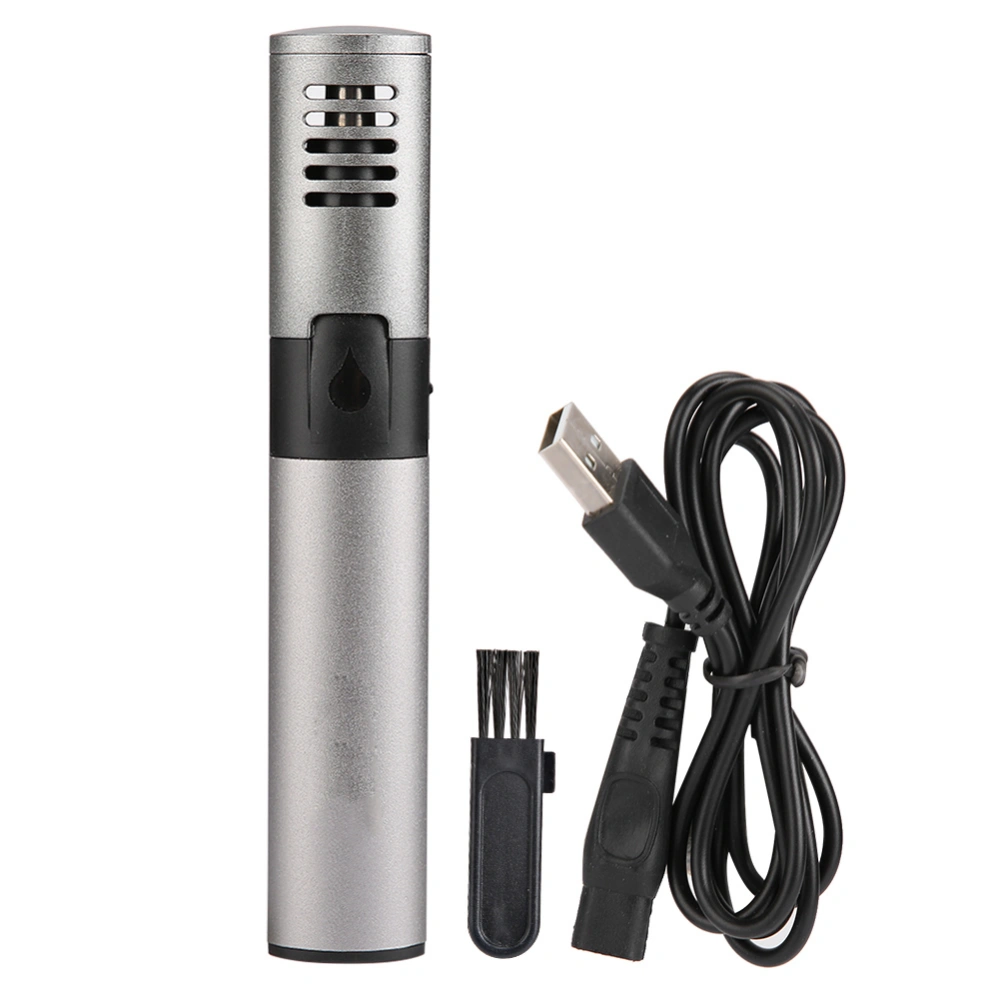 USB Charging Electric Nose Hair Trimmer Portable Nasal Hair Shaver Cutting MachineSilver Gray