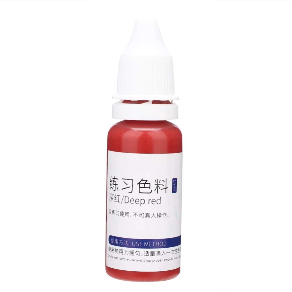 Plant Extract Practice Tattoo Ink Fast Coloring Practice Skin Tattoo Pigment for Beginners 15mlDeep Red