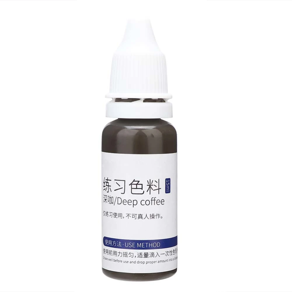 Plant Extract Practice Tattoo Ink Fast Coloring Practice Skin Tattoo Pigment for Beginners 15mlDeep Coffee