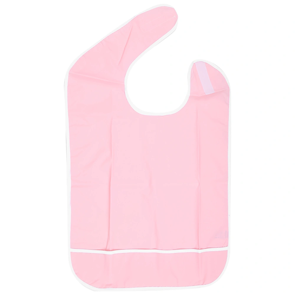 Adult Elderly Anti Oil Reusable Waterproof Bib Apron Eating Bib Dining Aid Protector(Orange Pink 45x65cm )