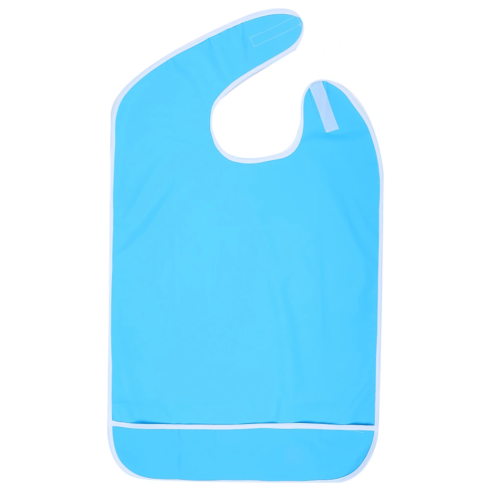 Adult Elderly Anti Oil Reusable Waterproof Bib Apron Eating Bib Dining Aid Protector(Sky Blue 50x80CM )