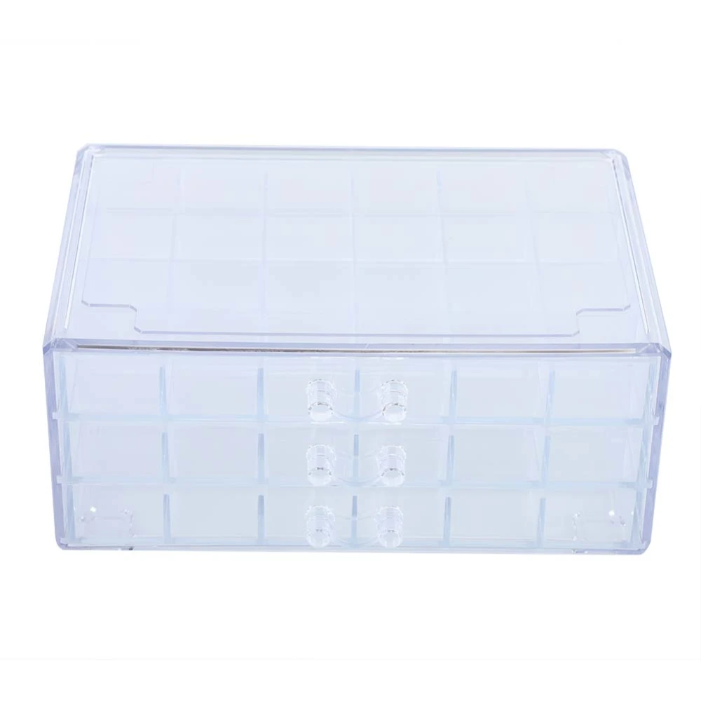 72 Grid Three Layers Nail Art Tools Accessory Storage Box Jewelry Organizer Storage CaseTransparent