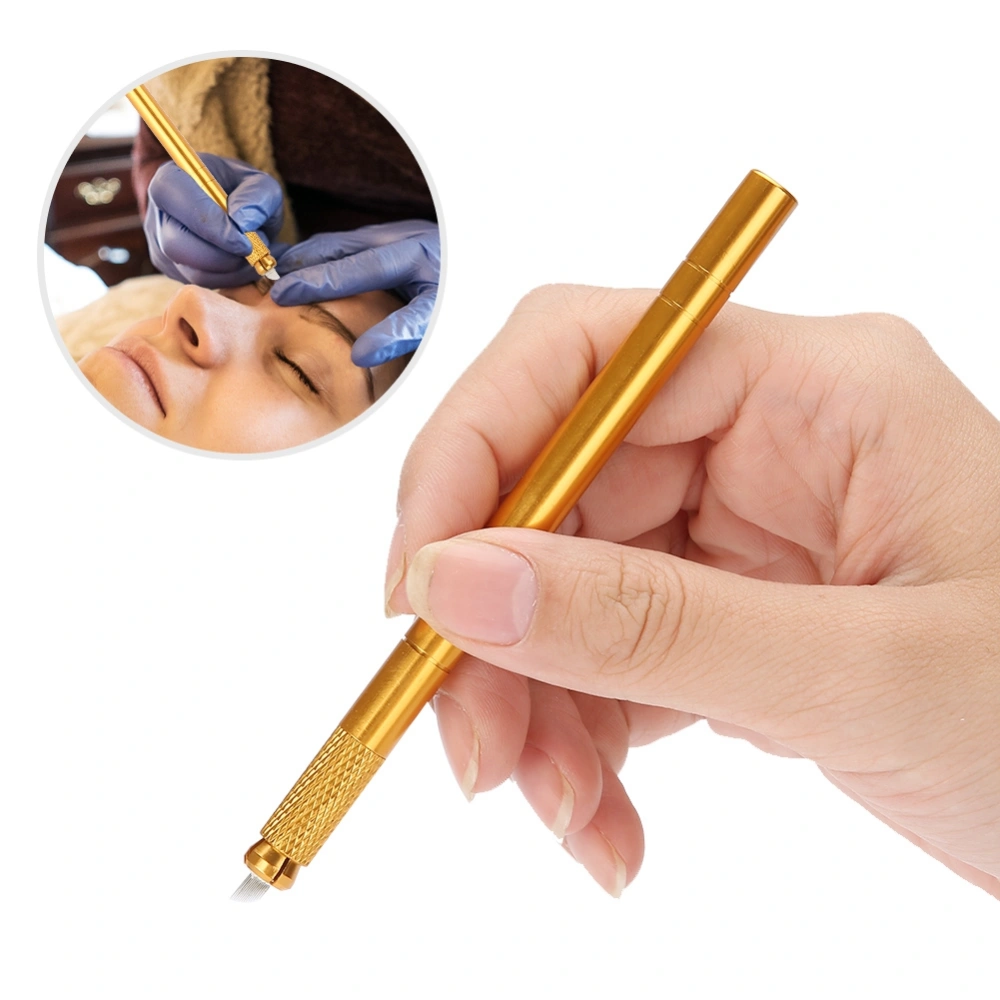 Gold Eyebrow Tattoo Pen Manual Microblading Tattoo Pen Makeup Eyebrow Tattooing Manual Tool