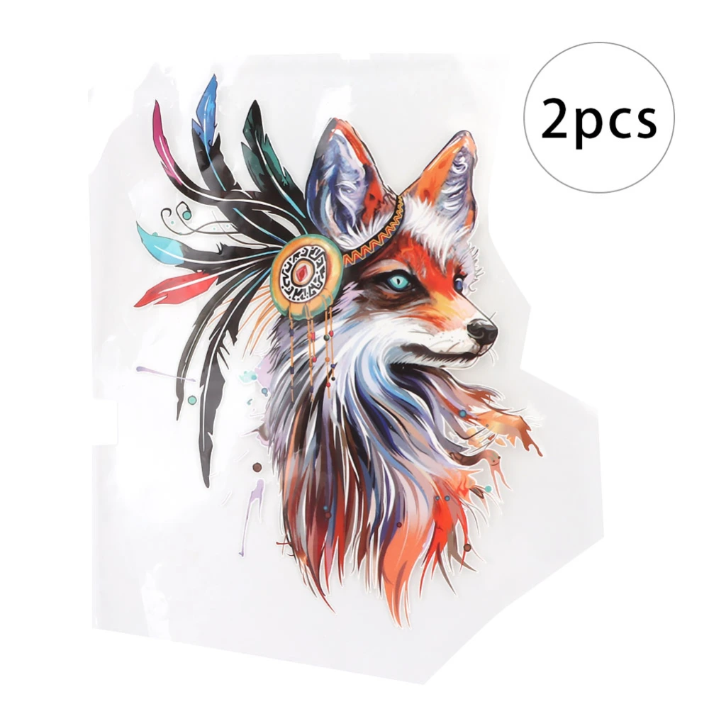 2pcs Animal Pattern DIY Heat Transfer Sticker 3D Iron on Clothes t shirt Sticker Decoration(Colour Fox )