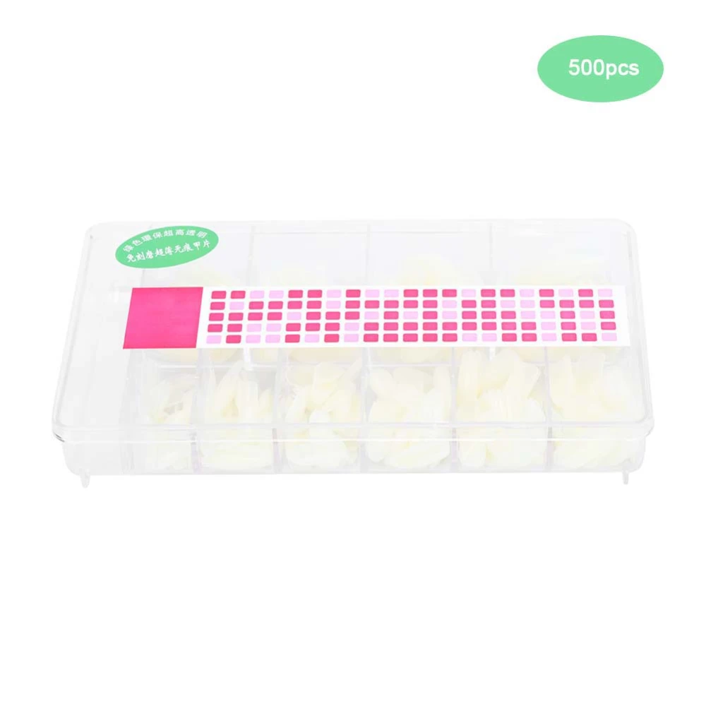 500pcs Professional DIY Acrylic UV Gel Fake Nail Art Tips Tool with Box500pcs Natural Color