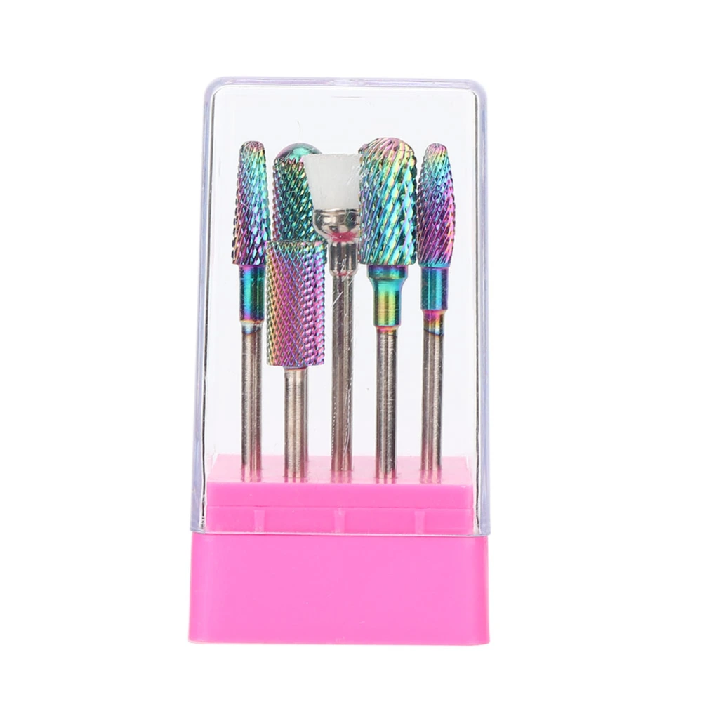 7pcs Professional Nail Art Grinding Head Dead Skin Removal Nail Sanding Polishing HeadColour Tungsten Steel Grinding Heads Set