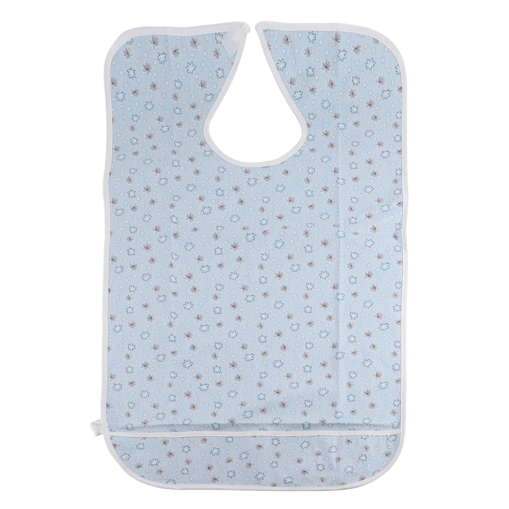 Adult Elderly Waterproof Bib Apron PVC Eating Bib Disability Dining Aid Protector (JRK-211PVC L) Flower Blue