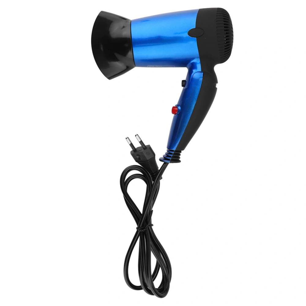 Mini Portable Foldable Hair Dryer Three Gear Quick Dry Household Hair Dryer EU Plug 220-240V(Blue )