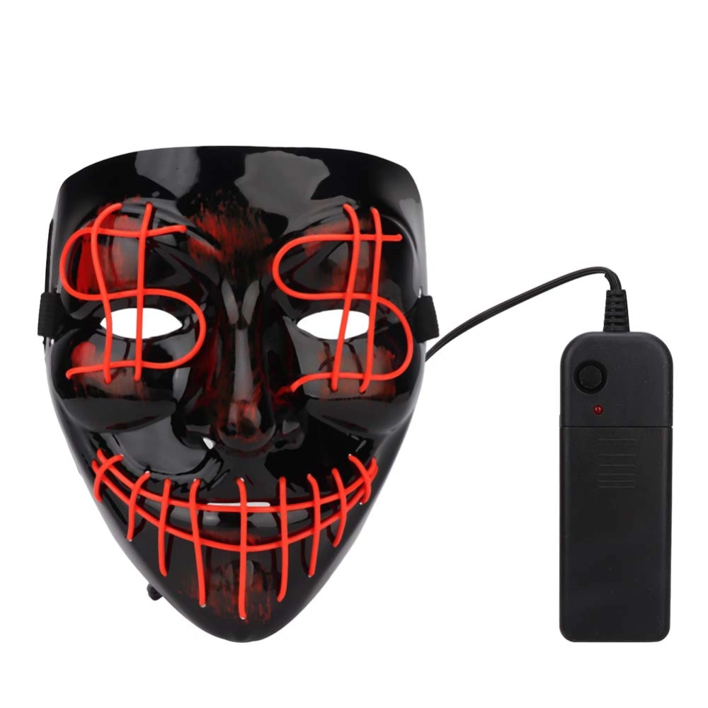 Skull Shape Electric LED Cold Light Cosplay Halloween Dancing Party Decoration Mask (Orange)