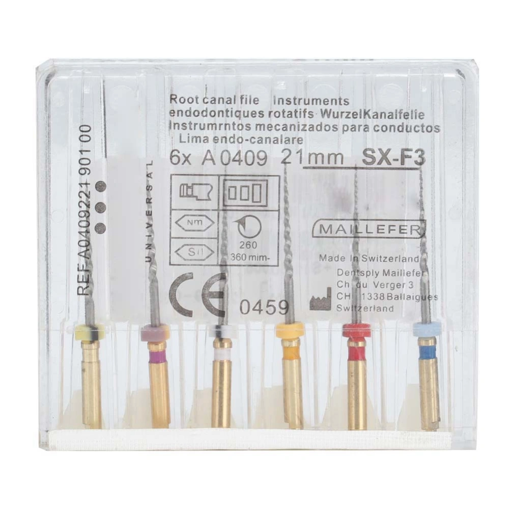 6Pcs Professional Dental Root Canal Niti File Endodontic Needles Dental Instrument SX F3 (21mm)