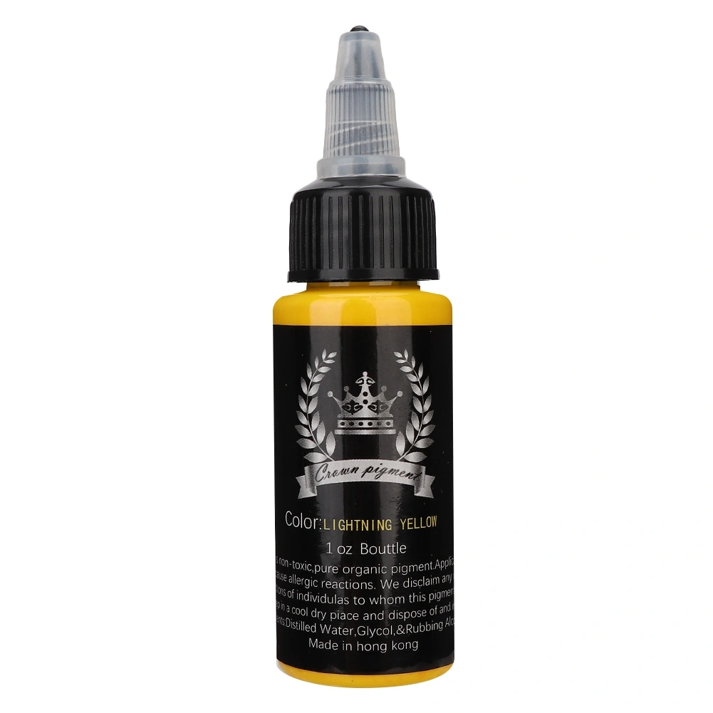 Plant Extract Semi Permanent Tattoo Pigment Ink Long Lasting Tattoo Accessory Tool (Yellow)