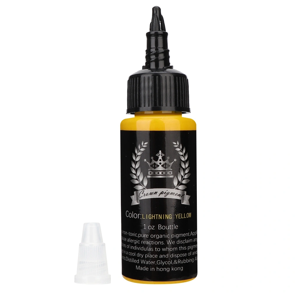 Plant Extract Semi Permanent Tattoo Pigment Ink Long Lasting Tattoo Accessory Tool (Yellow)
