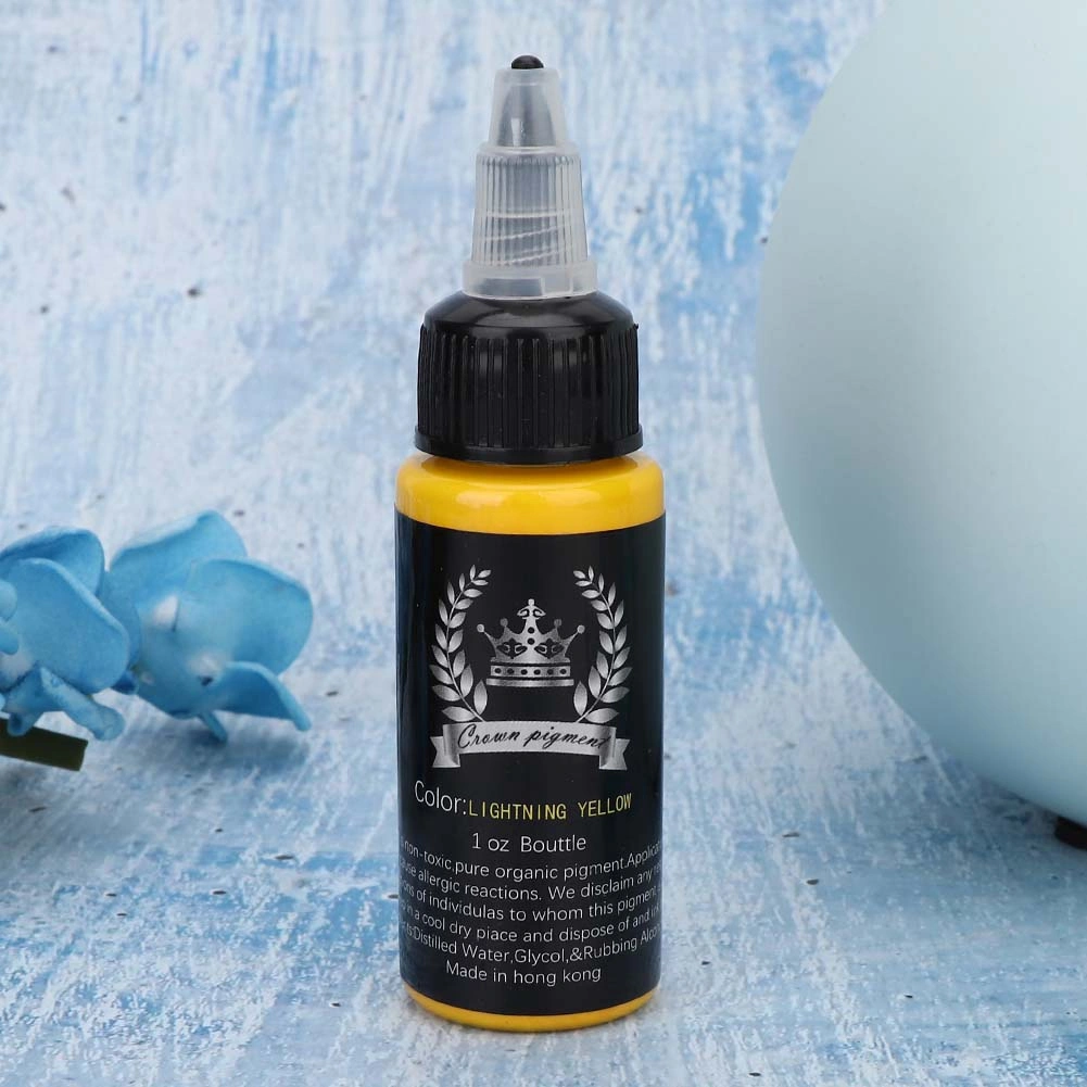 Plant Extract Semi Permanent Tattoo Pigment Ink Long Lasting Tattoo Accessory Tool (Yellow)