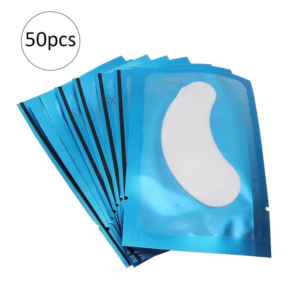 50pcs Eyelash Grafting Isolation Pad Makeup Eyelash Extension Patch Sticker (Blue)