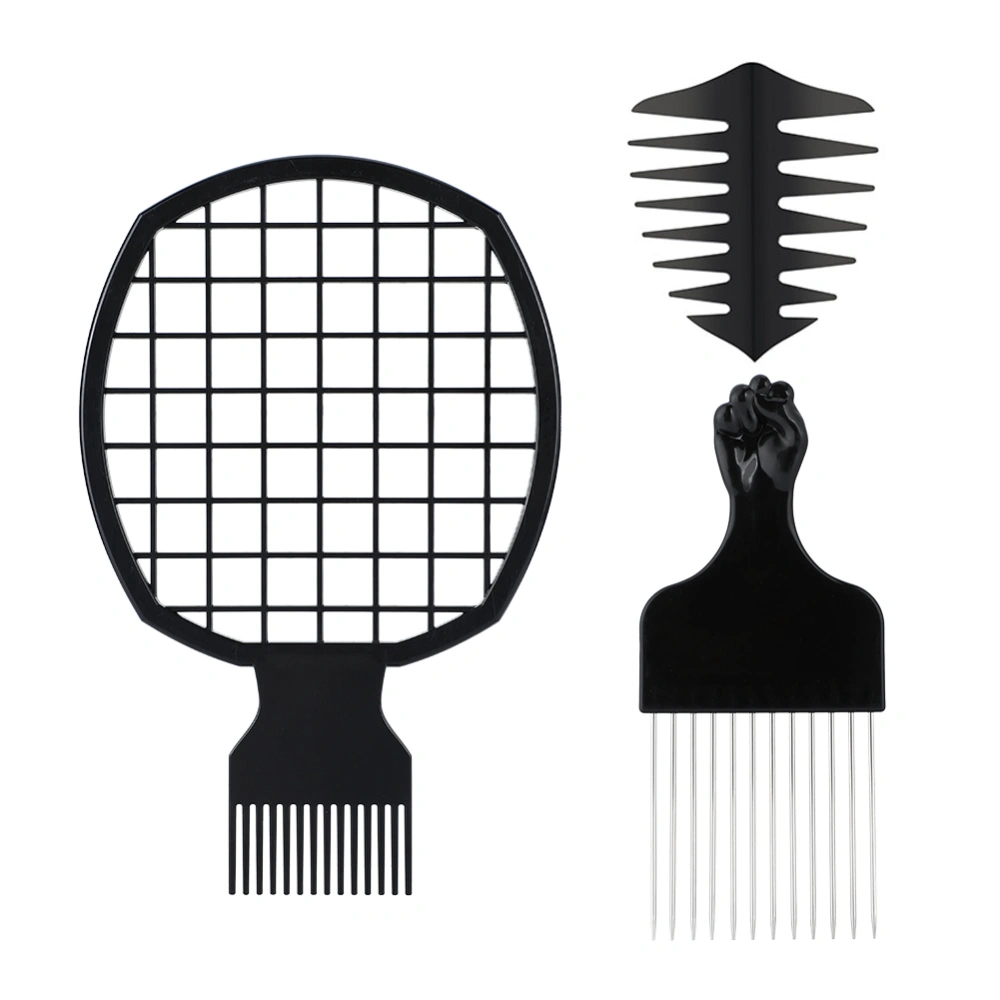 Hair comb 3pcs for 1set Afro Comb Metal Pick Comb Hairstyle tools