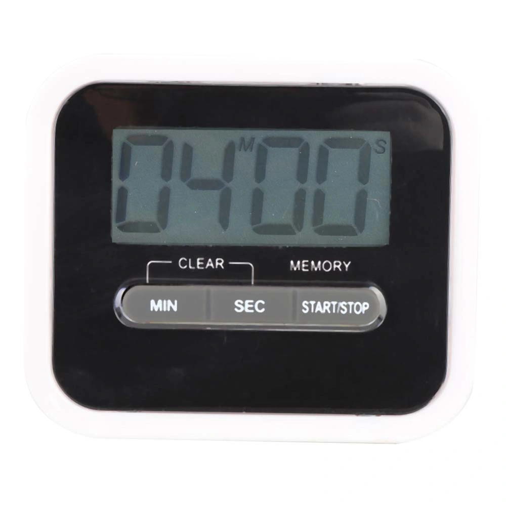 Portable Electric Alarm Clock Reminders Home Kitchen Cooking Salon Tattoo Timer (Black)