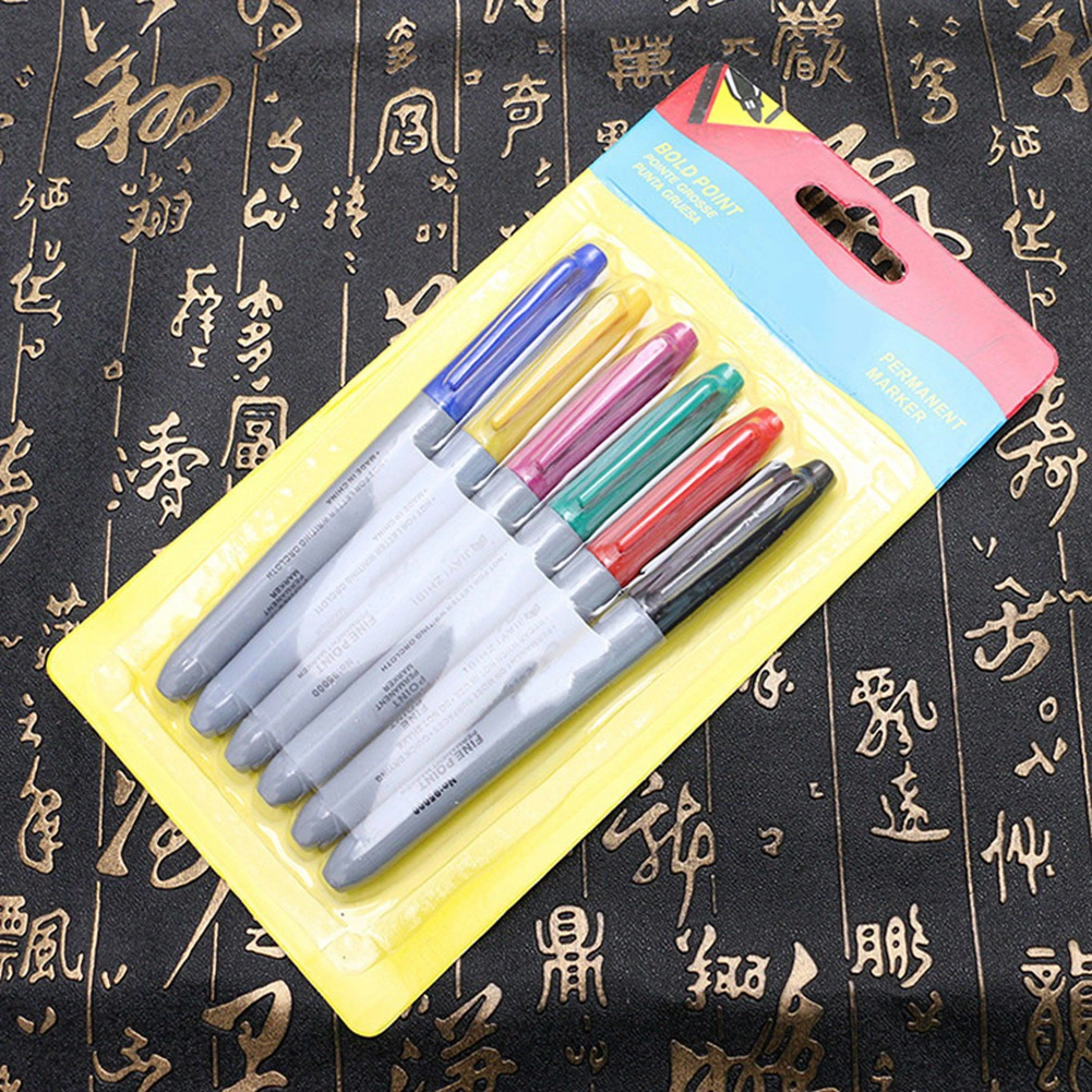 6pcs Waterproof Tattoo Marker Pen Semi Permanent Eyebrow Lip Tattoo Positioning Pen