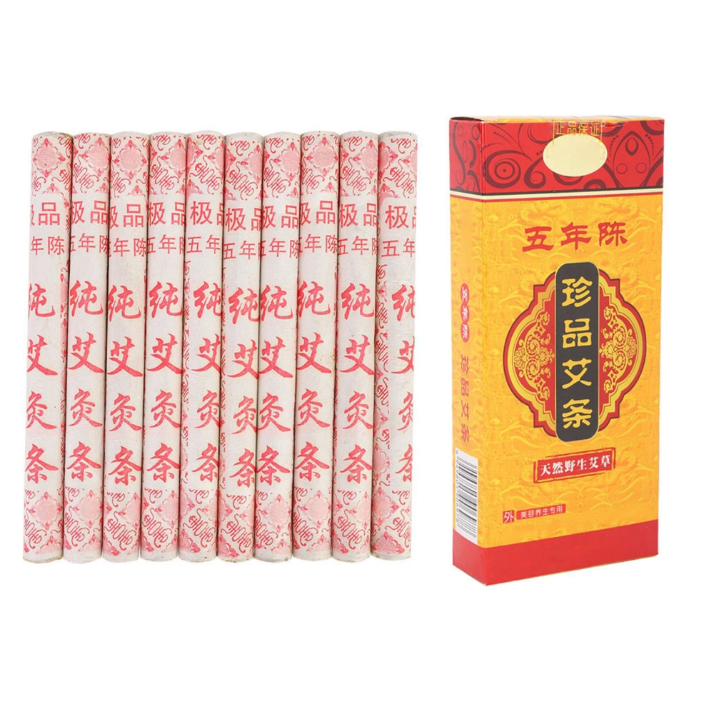 10pcs 10:1 Traditional Smoke Moxibustion Therapy Massage Moxa Sticks Roll Health Care (White)