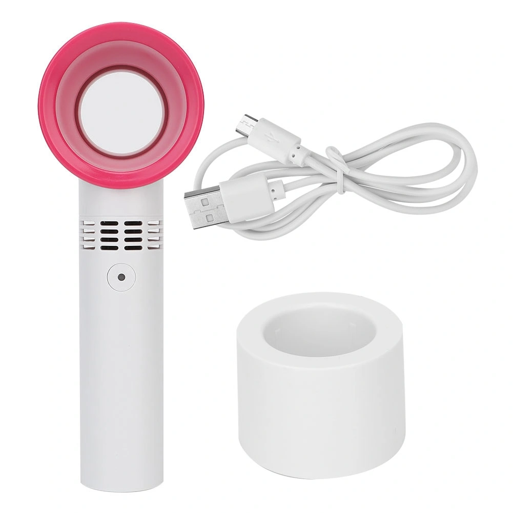 Portable Mini USB Rechargeable Bladeless Hand Held Grafting False Eyelashes Fan (White)