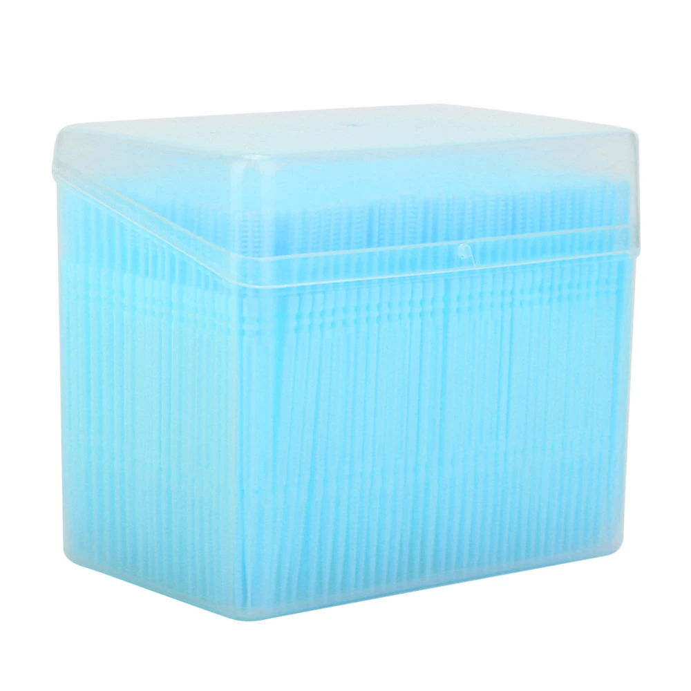 1100pcs Box Double Head Teeth Cleaning Toothpick Oral Care Floss Pick Toothpick (Blue)