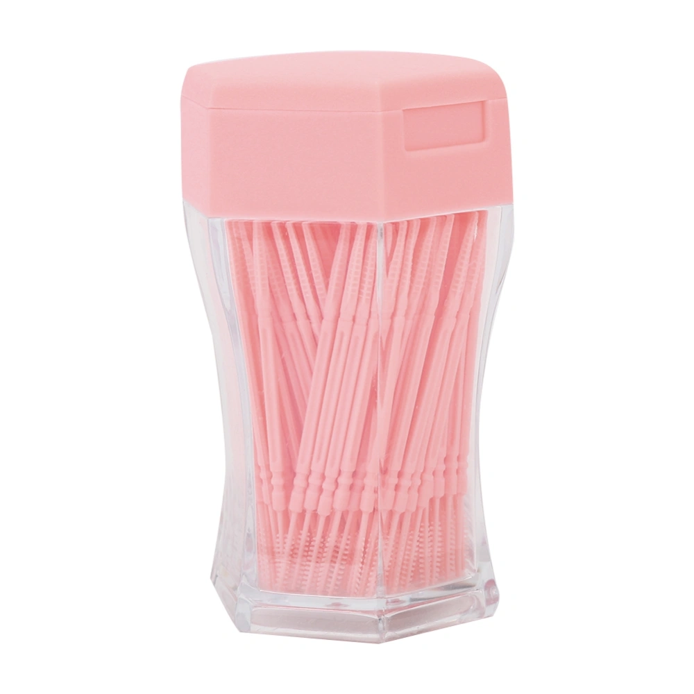 200pcs Double Head Toothpick Household Cleaning Tartar Removal Toothpick (Pink)